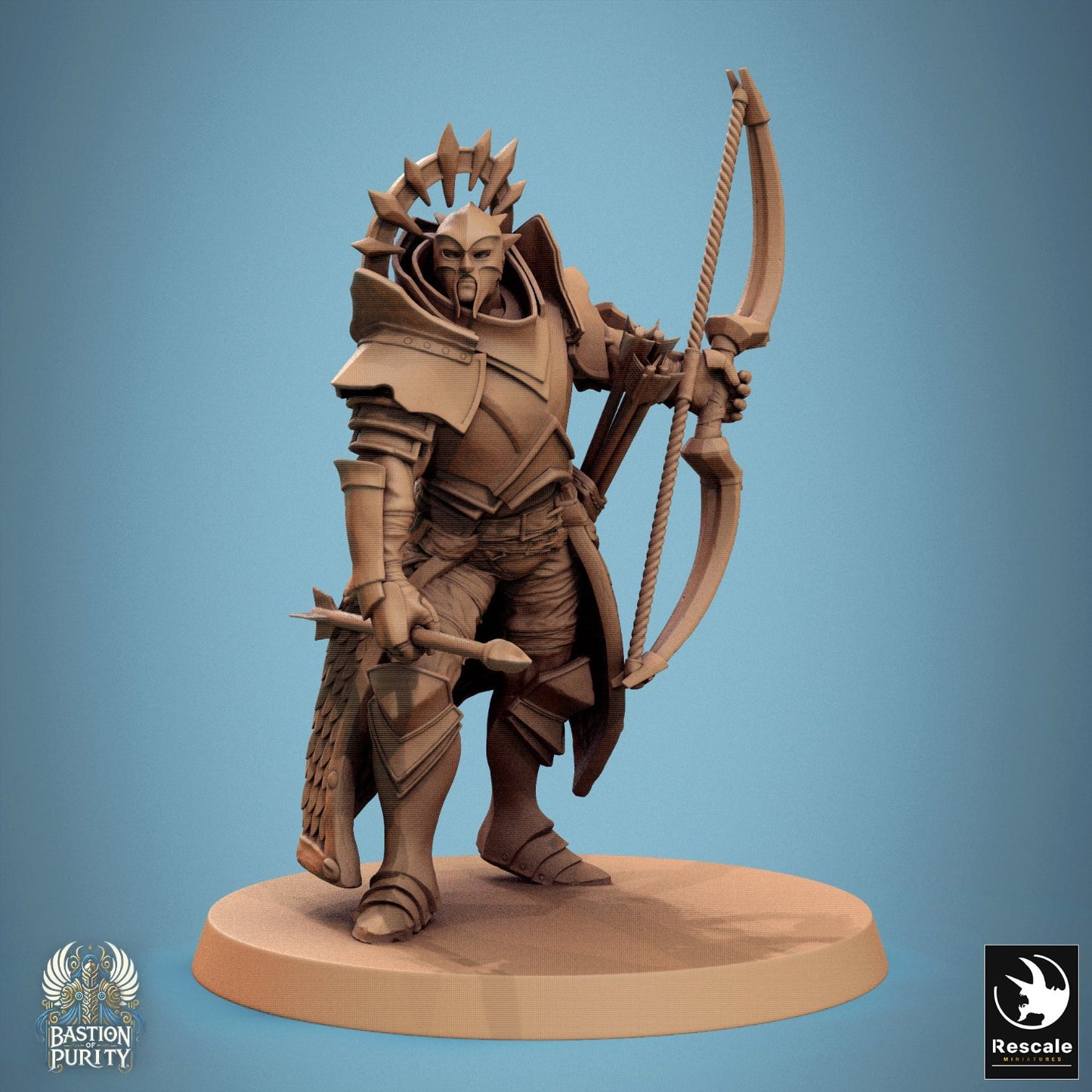 Sentinel of Aetherium, archer armed with bow, standing ready in detailed plate armor.