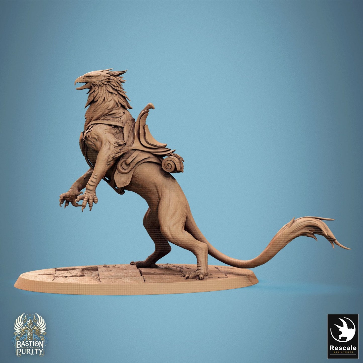 Gryph in a rear-up stance, showing off its epic saddle in case there’s a riding competition.