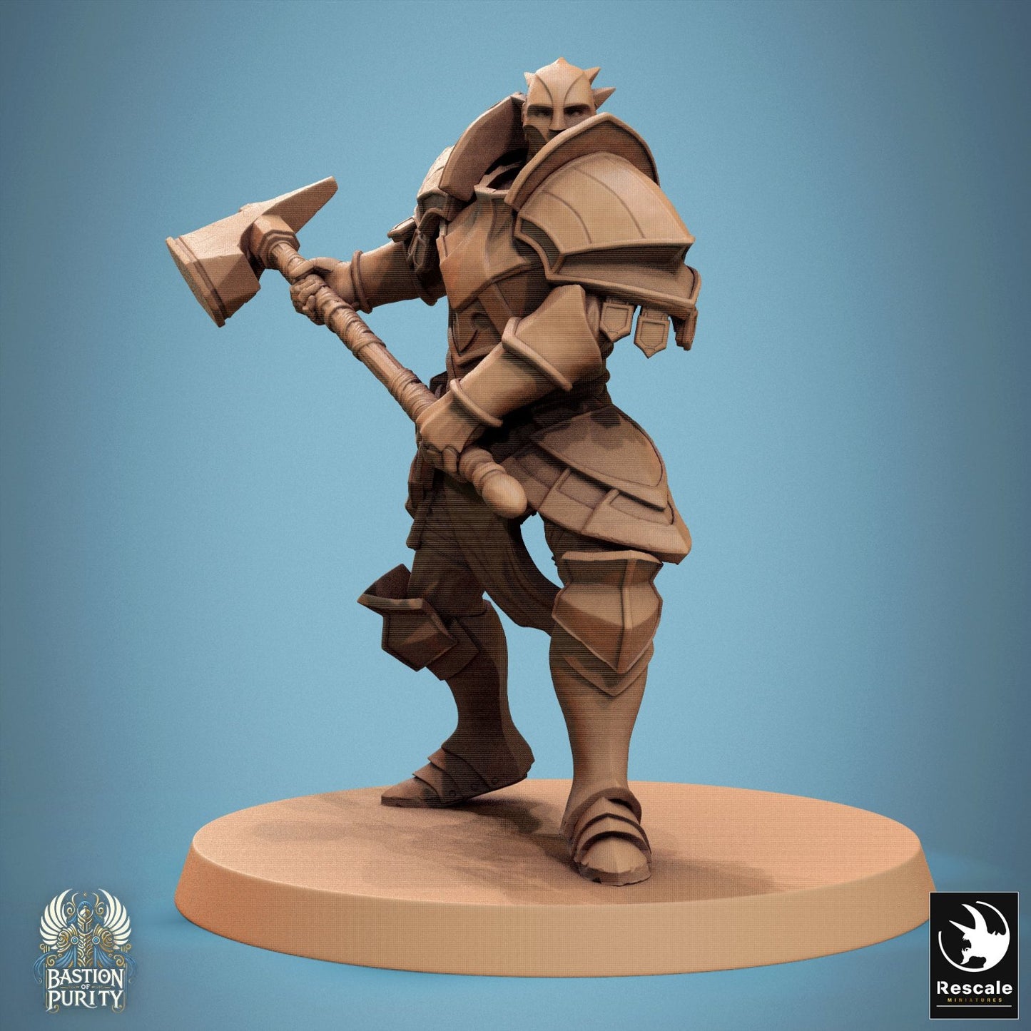 Sentinel Hammer Warrior poised with great hammer in both hands, prepared for battle. The miniature depicts a warrior clearly too legit to quit—unless it's quitting the enemy's face.