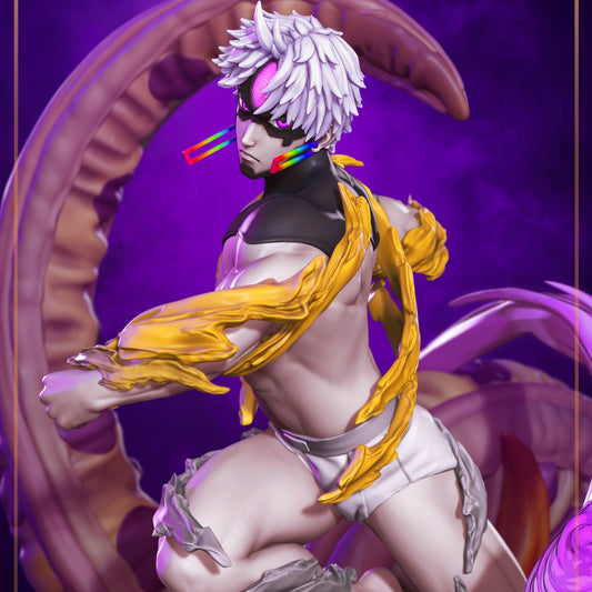 jiji evil eye dandadan character upper body portrait dramatic pose anime figure screenshot reference nomnom figures