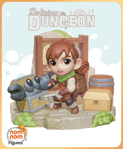 Chibi Chillchuck figurine holding a key, posed in front of a mimic chest and dungeon-themed diorama.