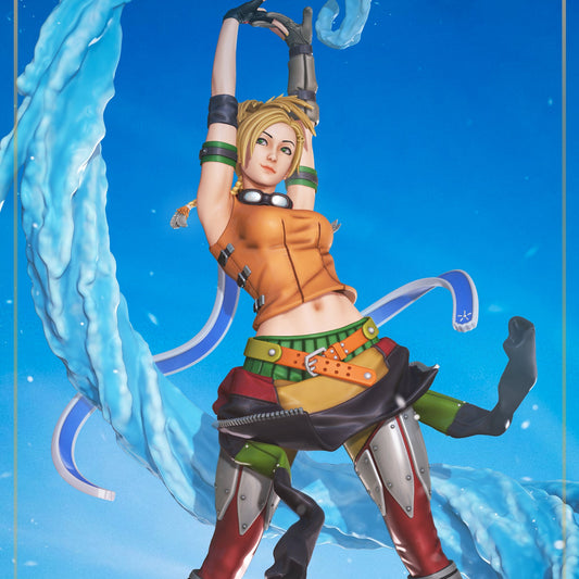 Rikku Final Fantasy X painted render alchemist adventurer dynamic action pose energy swirl display figure