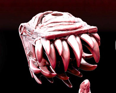 A book mimic with a large central eye and multiple rows of teeth, adding a sense of eldritch horror to a simple tome.