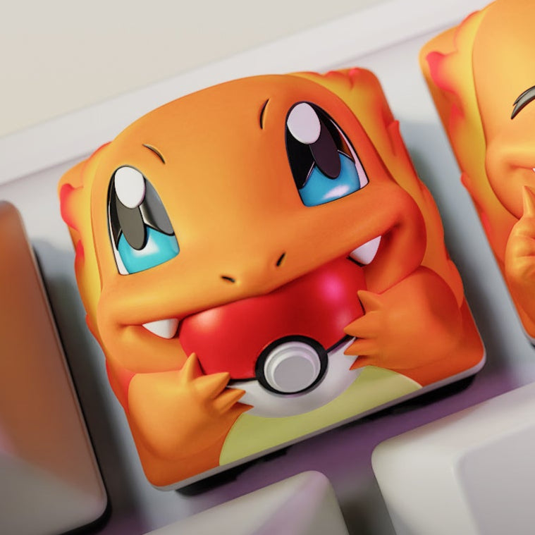 Charmander eating a pokeball