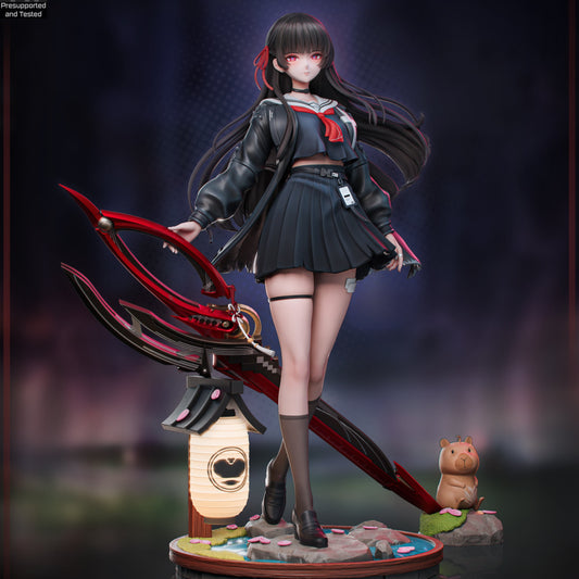 Chisa Wuthering Waves 1:7 scale collectible figure full color front view holding crescent weapon on scenic base