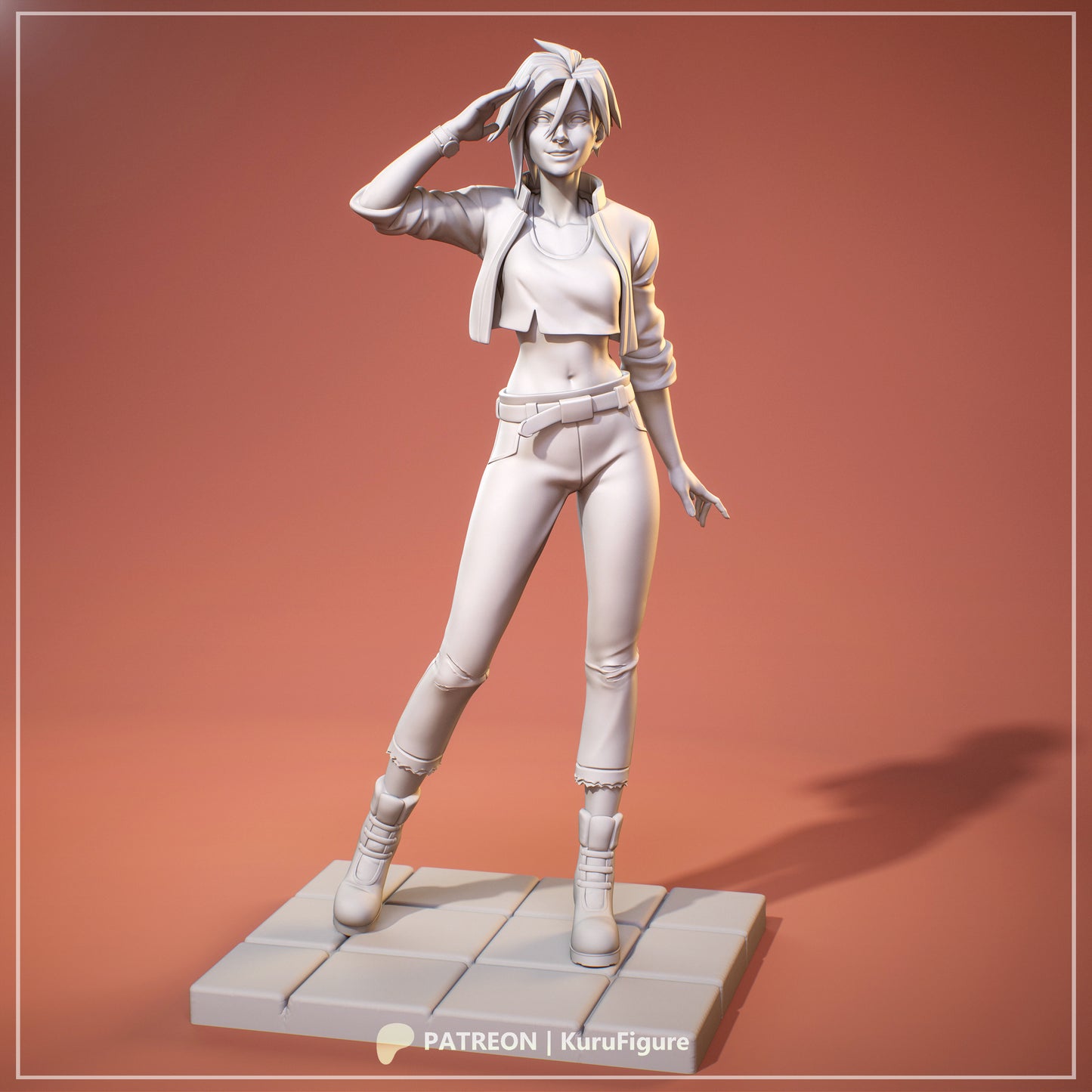 Invisigal Dispatch anime collectible figure unpainted clay render full body