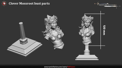 Clover Mossroot fantasy NPC bust Bustling Bazaar collection