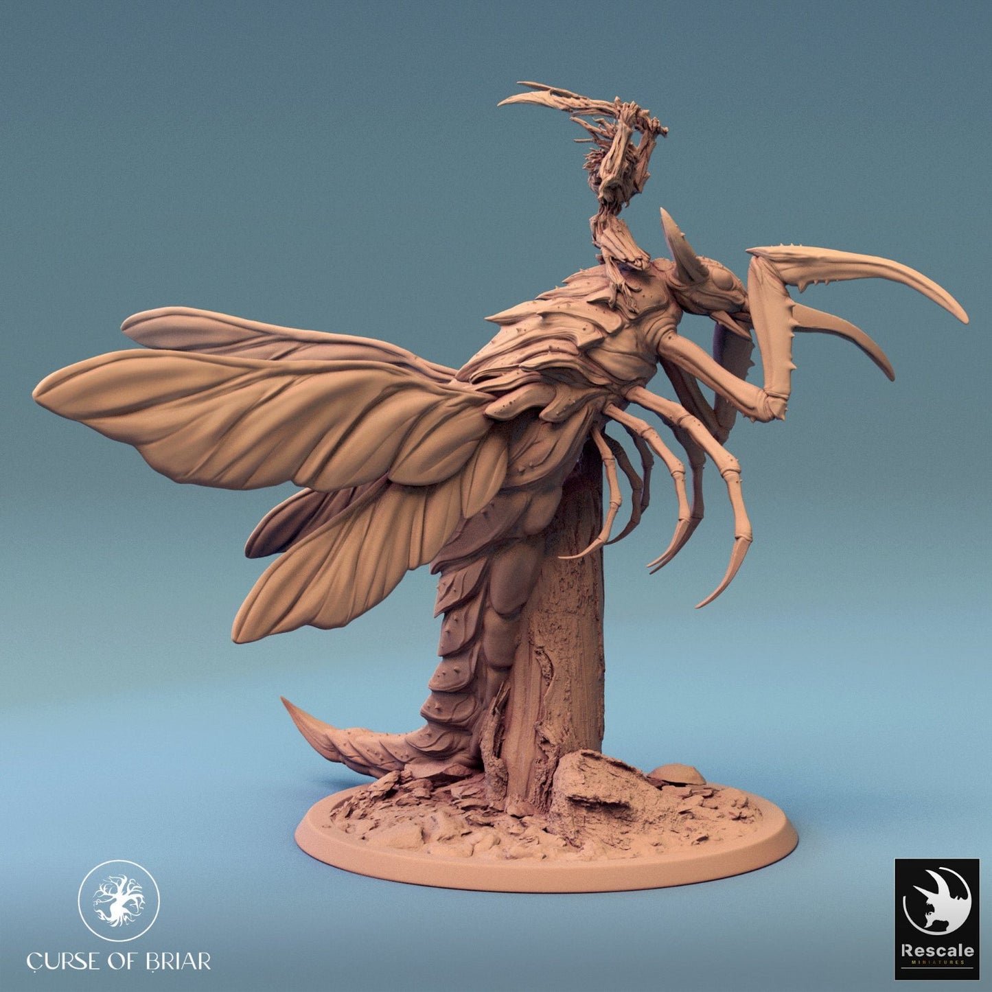 Sky Cutter standing guard with its rider perched above, conveying a defensive stance ideal for strategic encounters in your tabletop campaign.