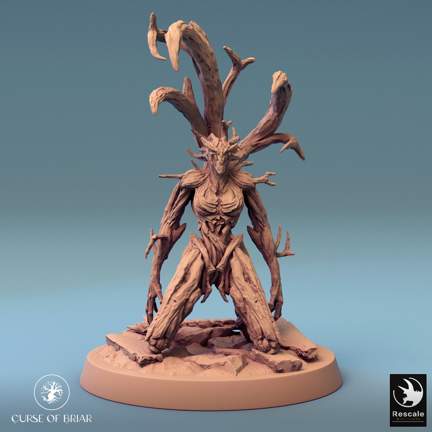 Wood Fey crouching with claws outstretched like it's preparing to spring into action—either to defend its domain or just scare the pants off any wandering adventurers.