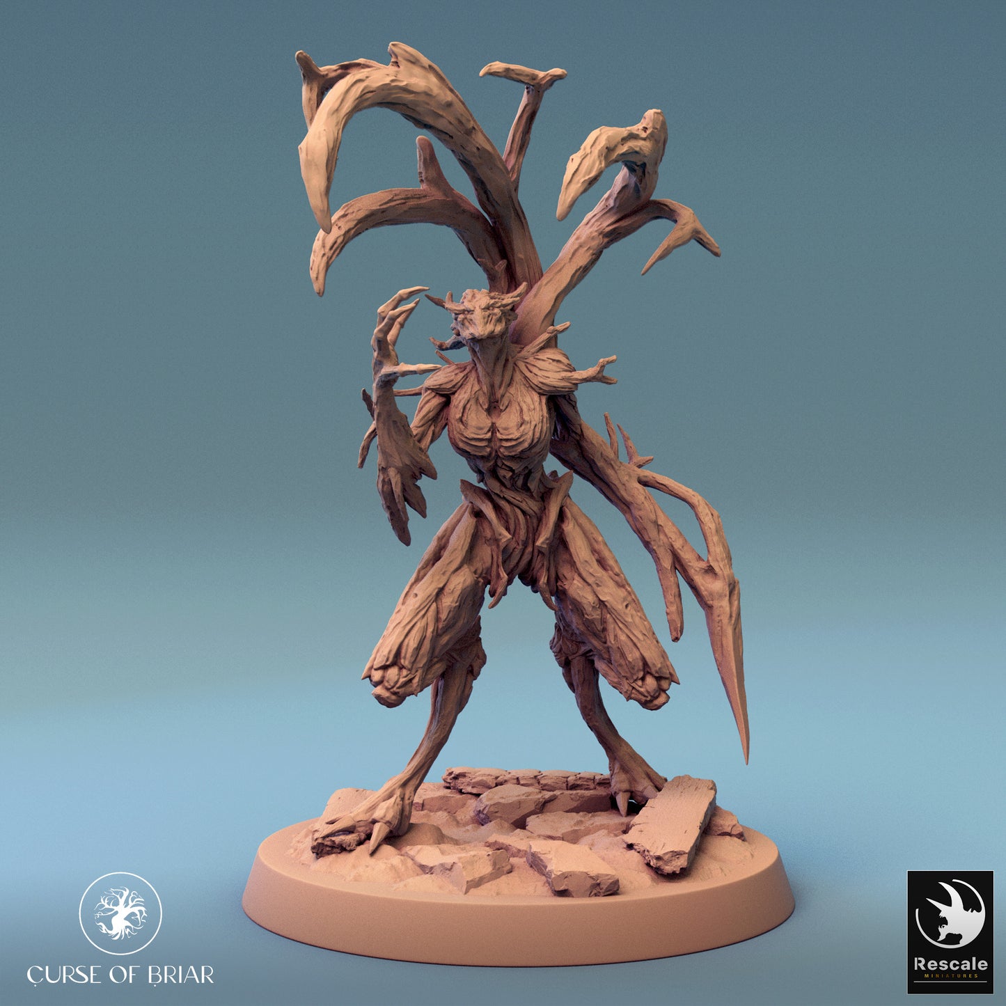 Wood Fey brandishing a spiked limb—ideal for anyone looking to terrify adventurers venturing through enchanted woods. Captures the untamed essence of a mystical forest spirit.