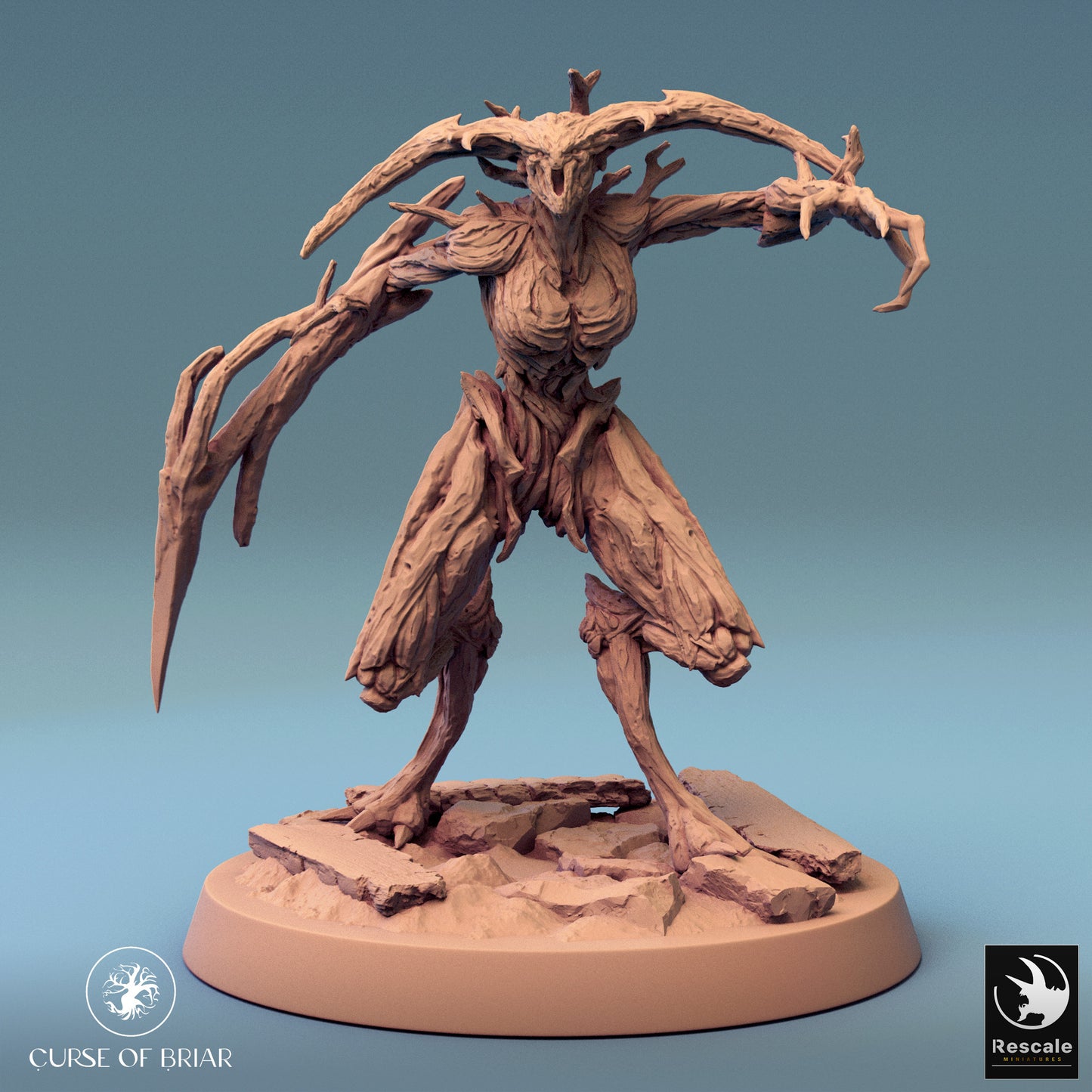 Wood Fey preparing for action, standing tall with branches extended—looking like it's ready to give anyone entering the forest a serious 'tree-son' punishment.