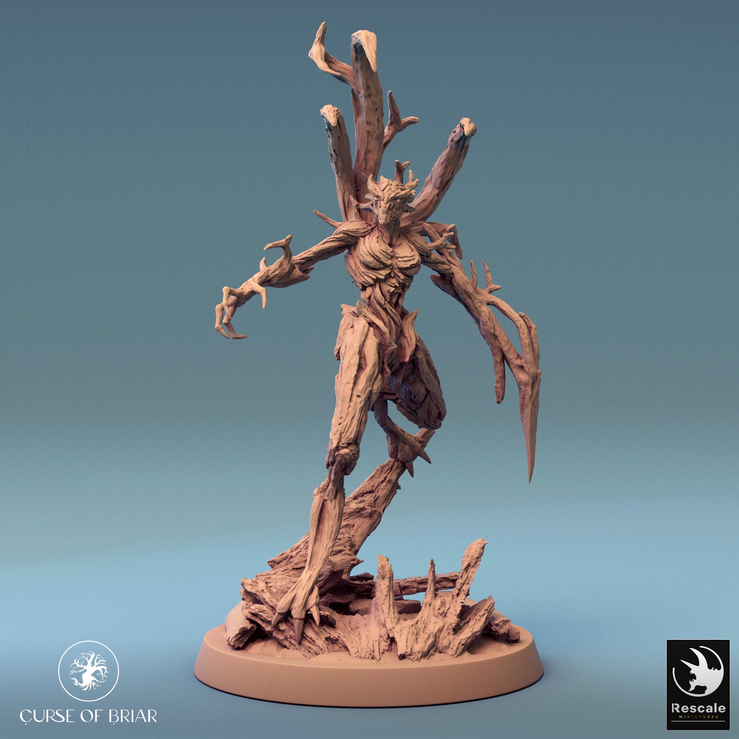 ood Fey with crossed branches, standing like it’s waiting for the right moment to drop some deep forest wisdom—or some very pointy branches.