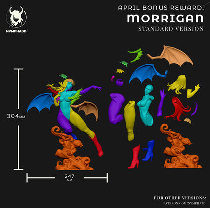 Morrigan Aensland parts layout separated components wings body base display