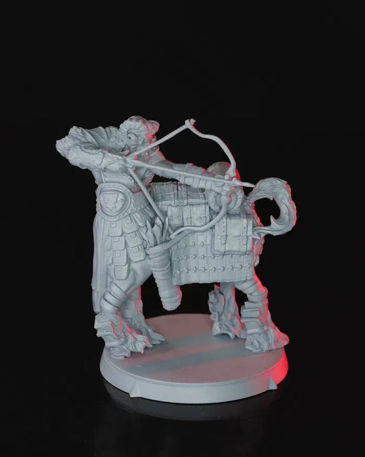 Far Gale centaur archer miniature with bow drawn, clad in detailed armor and carrying a quiver of arrows.