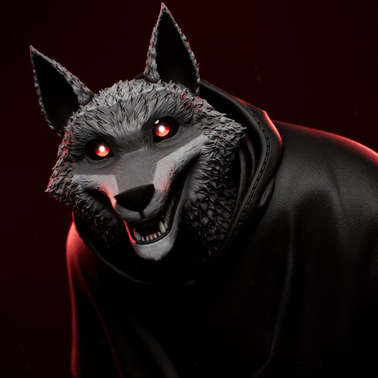 Death Puss in Boots grim reaper wolf figure dynamic pose holding curved sickle blades
