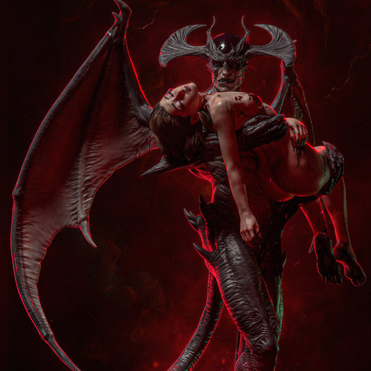 Devilman collectible close-up highlighting facial details, wings, and emotional expression of the dramatic sculpt.