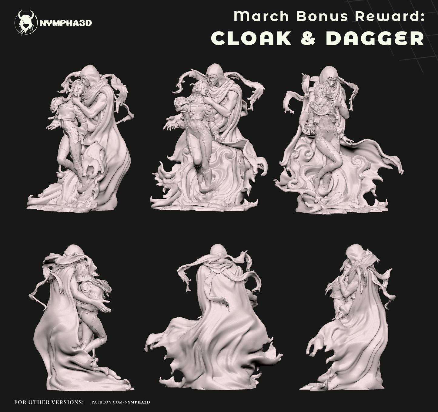 Cloak and Dagger dynamic base swirling dark dimension energy full body display