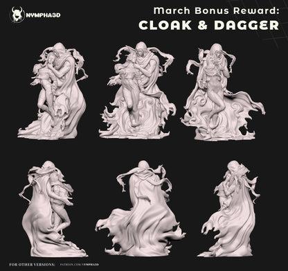 Cloak and Dagger dynamic base swirling dark dimension energy full body display