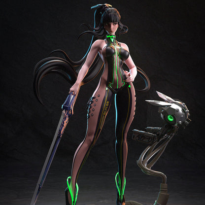 eve stellar blade 1:8 scale figure painted sci fi heroine energy blade exosuit long hair drone companion collectible statue dm minis