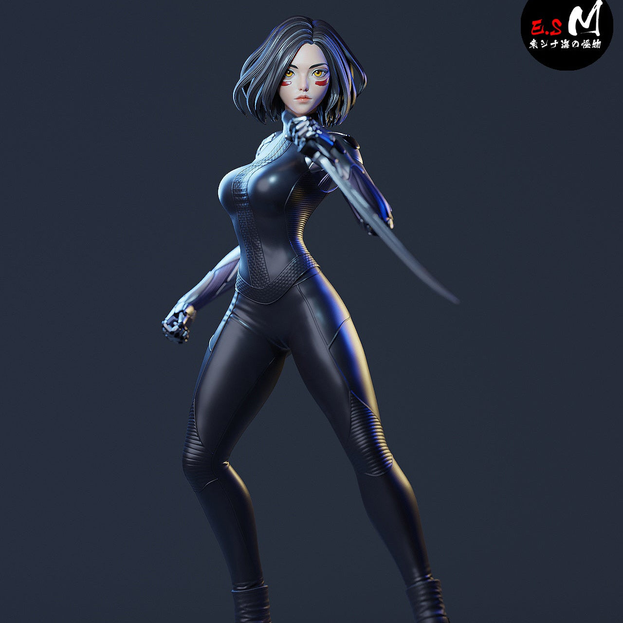 Alita Battle Angel 1:6 scale collectible figure finished display cybernetic warrior dynamic pose base