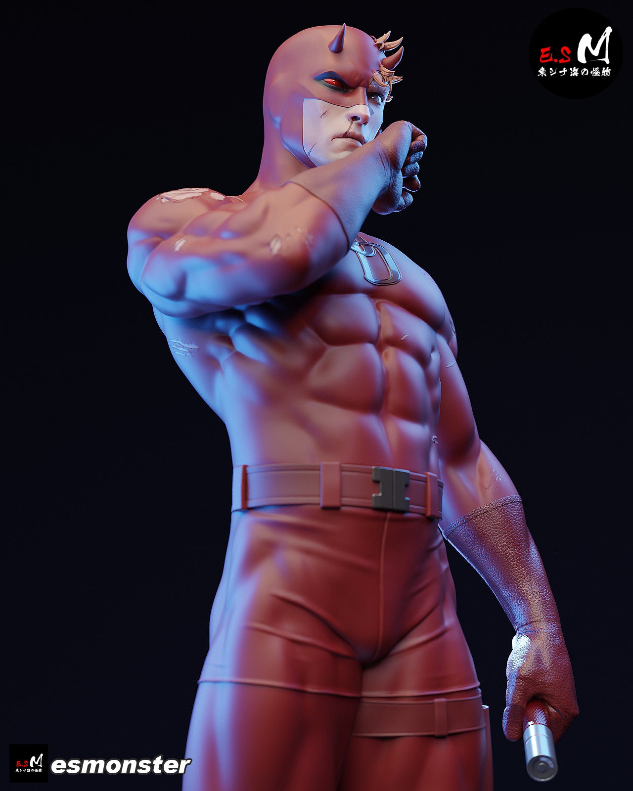 Daredevil damaged suit variant Marvel 1:6 scale collectible muscular superhero statue