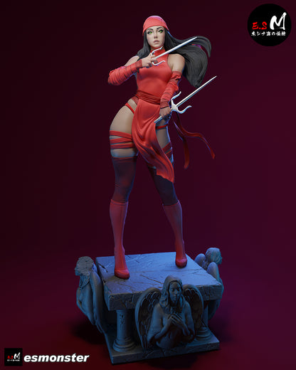 Elektra 1:6 scale statue detailed base with sculpted figures