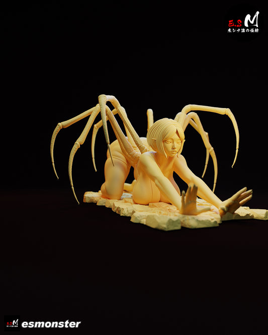 Spider Demon statue front view – Arachnid succubus statue crawling forward with spider legs arched behind the humanoid body