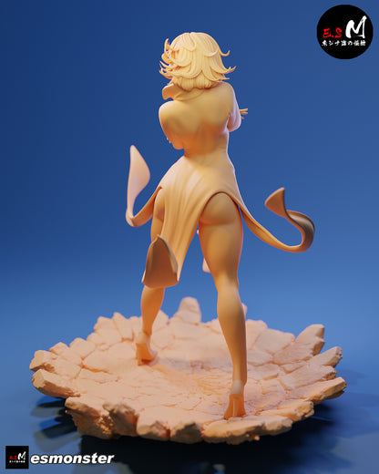 Tatsumaki figure rear view flowing dress psychic motion base