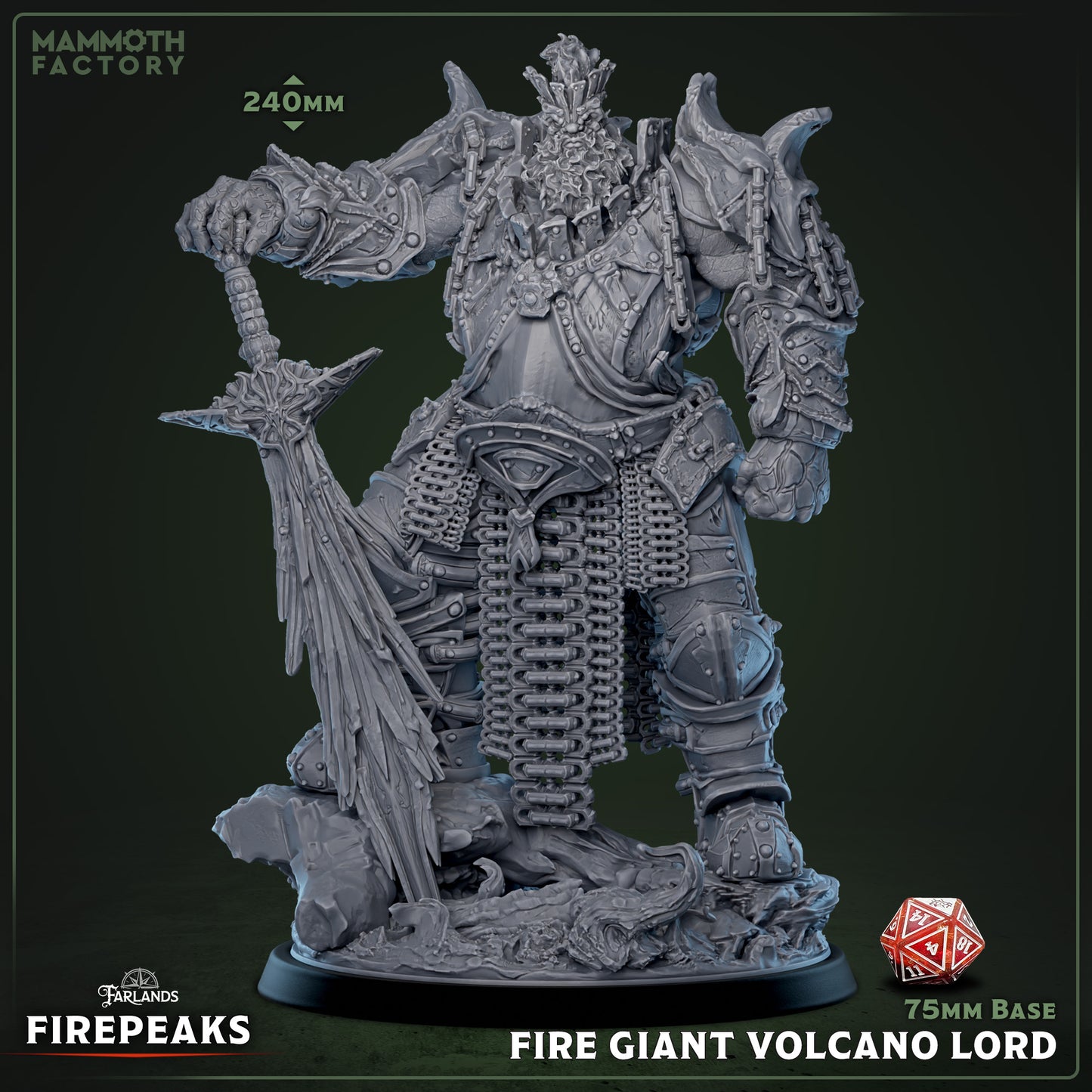 Fire Giant Volcano Lord - Fire Giant Warlord - Miniature