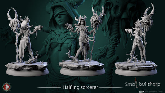 Halfling Sorcerer – Halfling Female Magic User Miniature & Bust