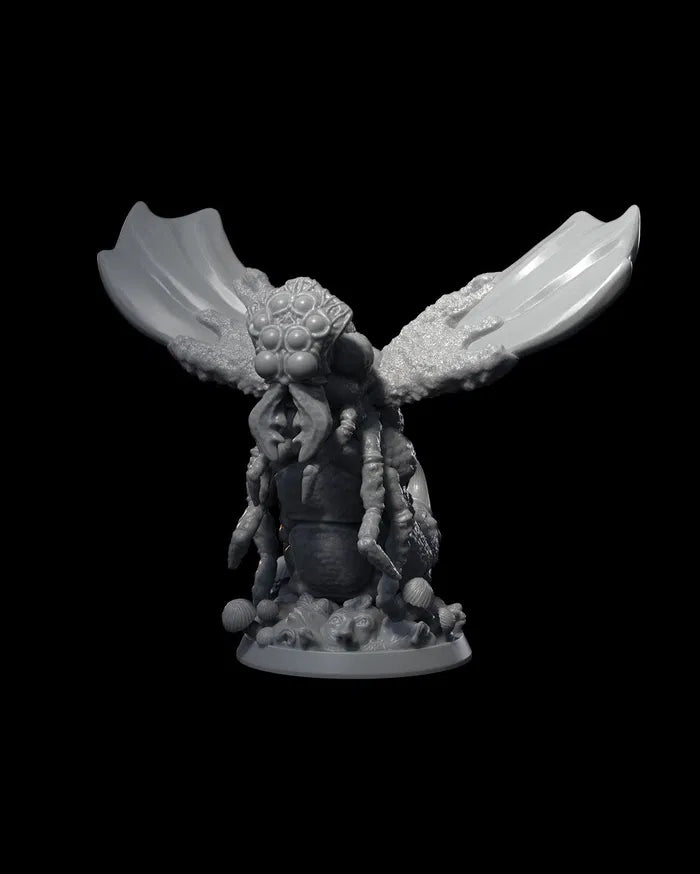 Insechnid miniature, featuring large, textured wings and a detailed insectoid body, poised for an attack.