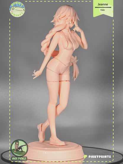 Jeanne d'Arc Fate Grand Order 1:7 resin statue unpainted test print assembly side view sculpt display