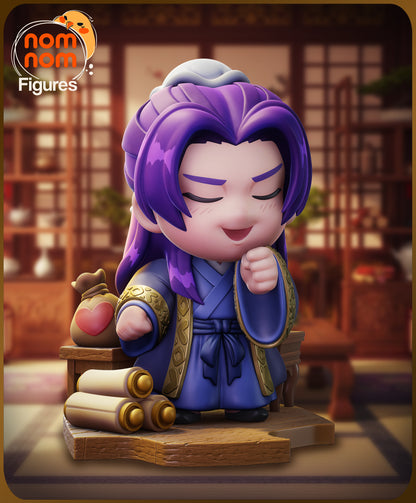 Chibi Jinshi painted chibi collectible figure robes scrolls display