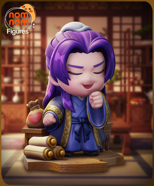 Chibi Jinshi painted chibi collectible figure robes scrolls display