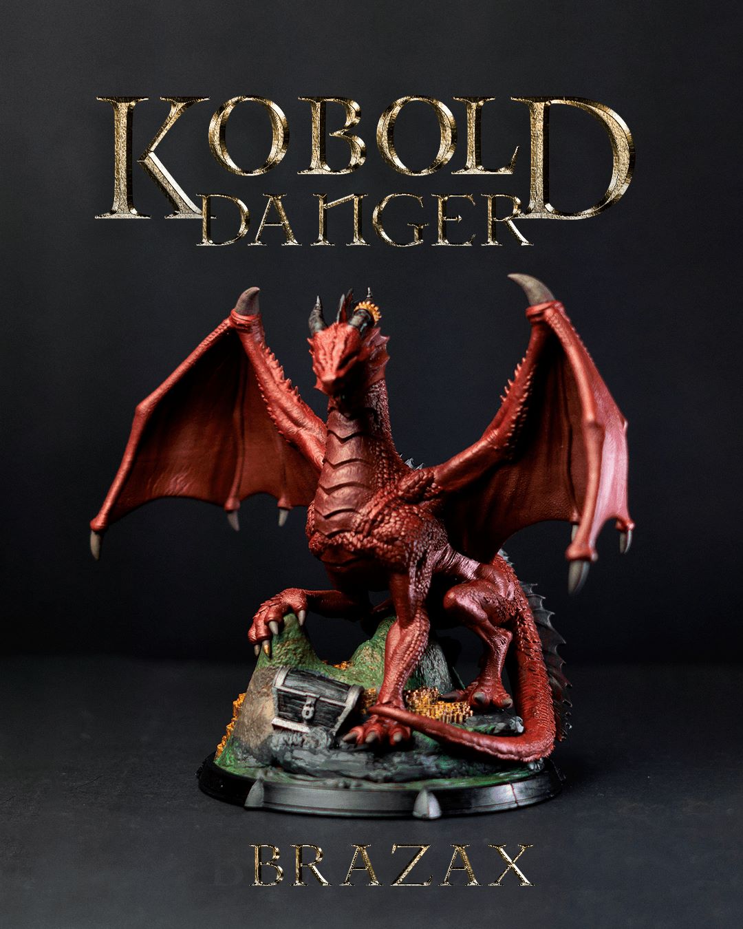 Meet Brazax, the adult red dragon miniature, a formidable figure for D&D and Pathfinder adventures. With powerful wings, a deadly glare, and a hoard to protect, Brazax brings both fire and fury to any tabletop encounter, making it the ultimate challenge for treasure-seeking adventurers.