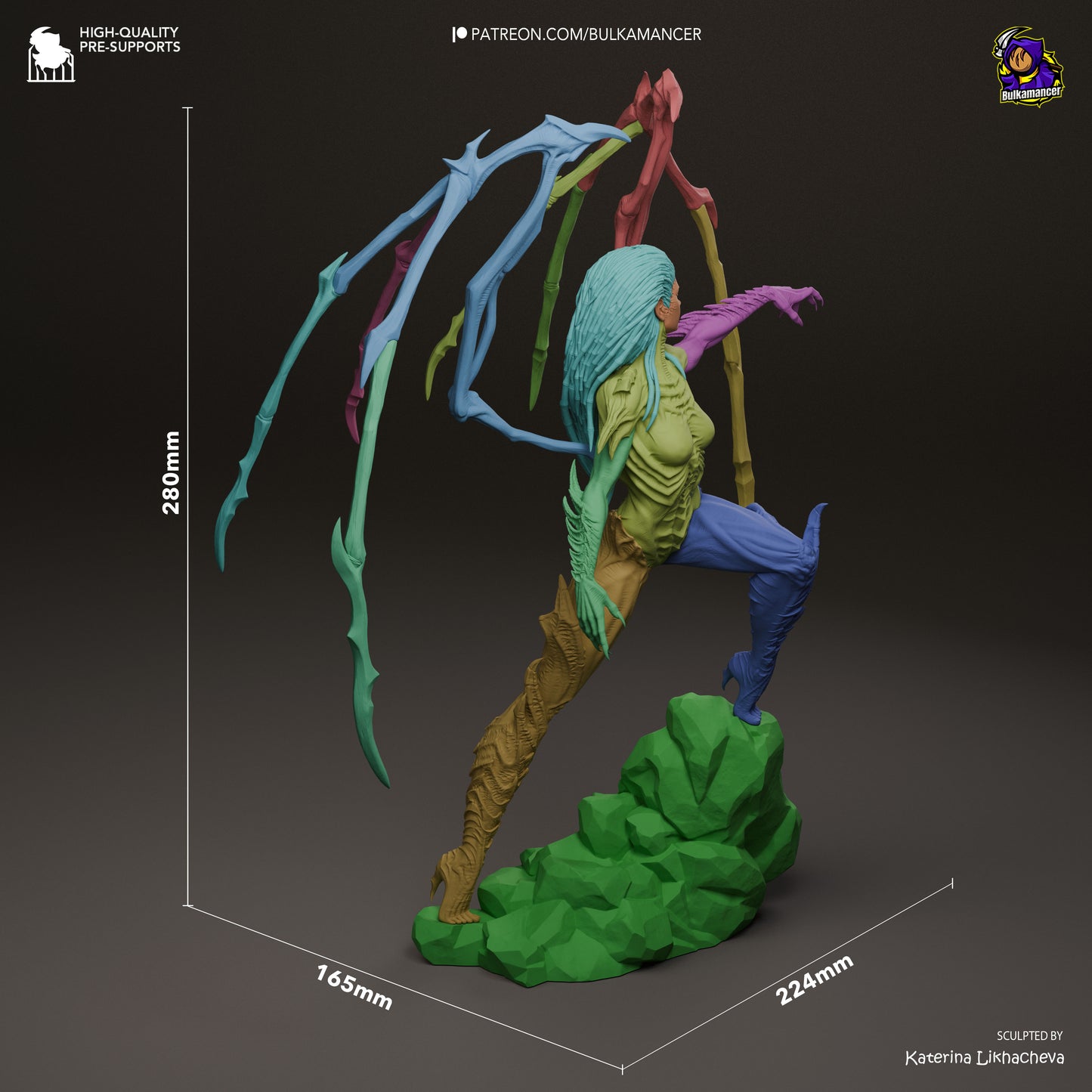 Sarah Kerrigan Queen of Blades statue size reference showing height width depth measurements