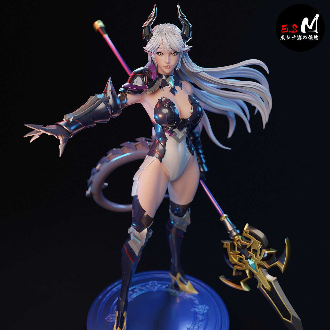 Luna Epic Seven 1:6 scale figure front view dragon knight spear halberd