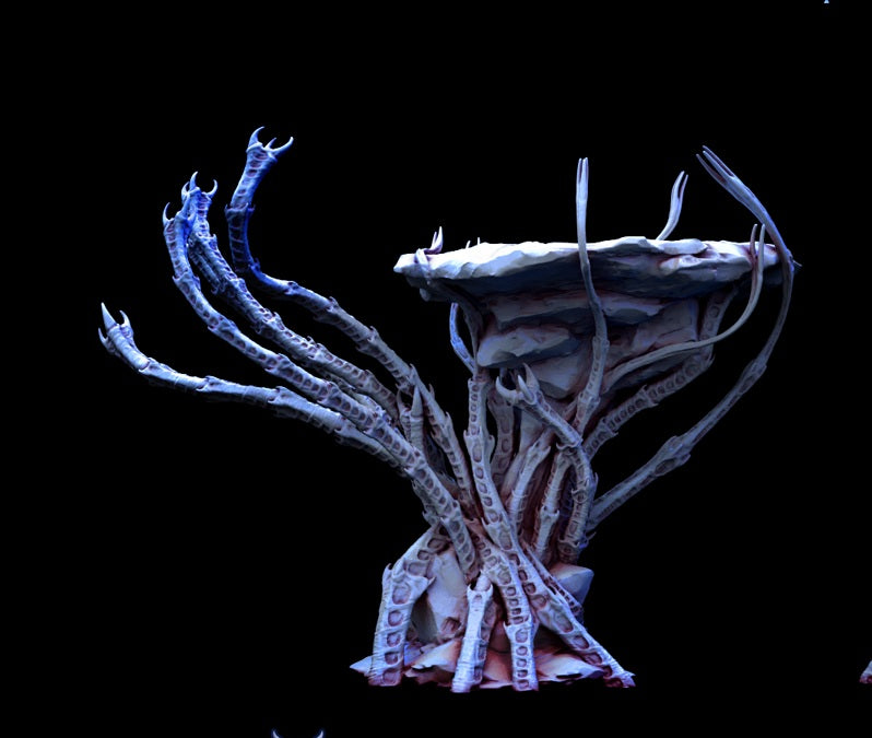 Harbinger Blight Large 1 miniature, 74mm tall with sprawling skeletal tendrils forming a haunting structure, perfect for horror-themed tabletop settings.