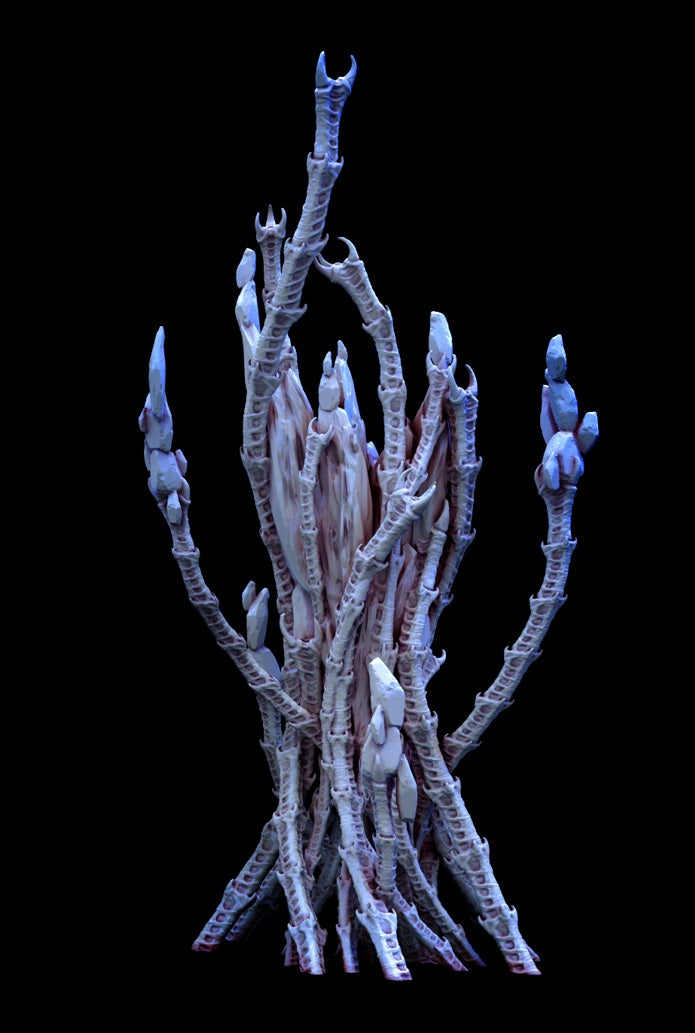 Harbinger Blight Large 2 miniature, 125mm tall with a towering form of twisted skeletal limbs, adding a sinister ambiance to any dark fantasy game.