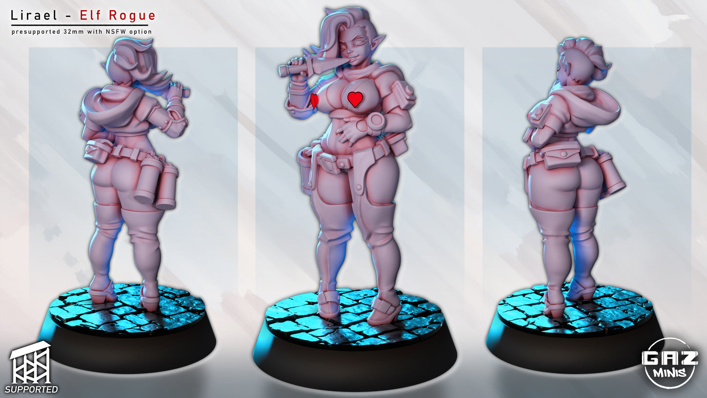 Lirael – Elf Rogue (SFW/NSFW 18+ Only) – 32mm/54mm Miniature