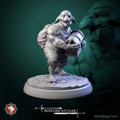 Loot Goblin dungeon monster miniature smug pose carrying loot sack over shoulder treasure hoarder Bustling Bazaar