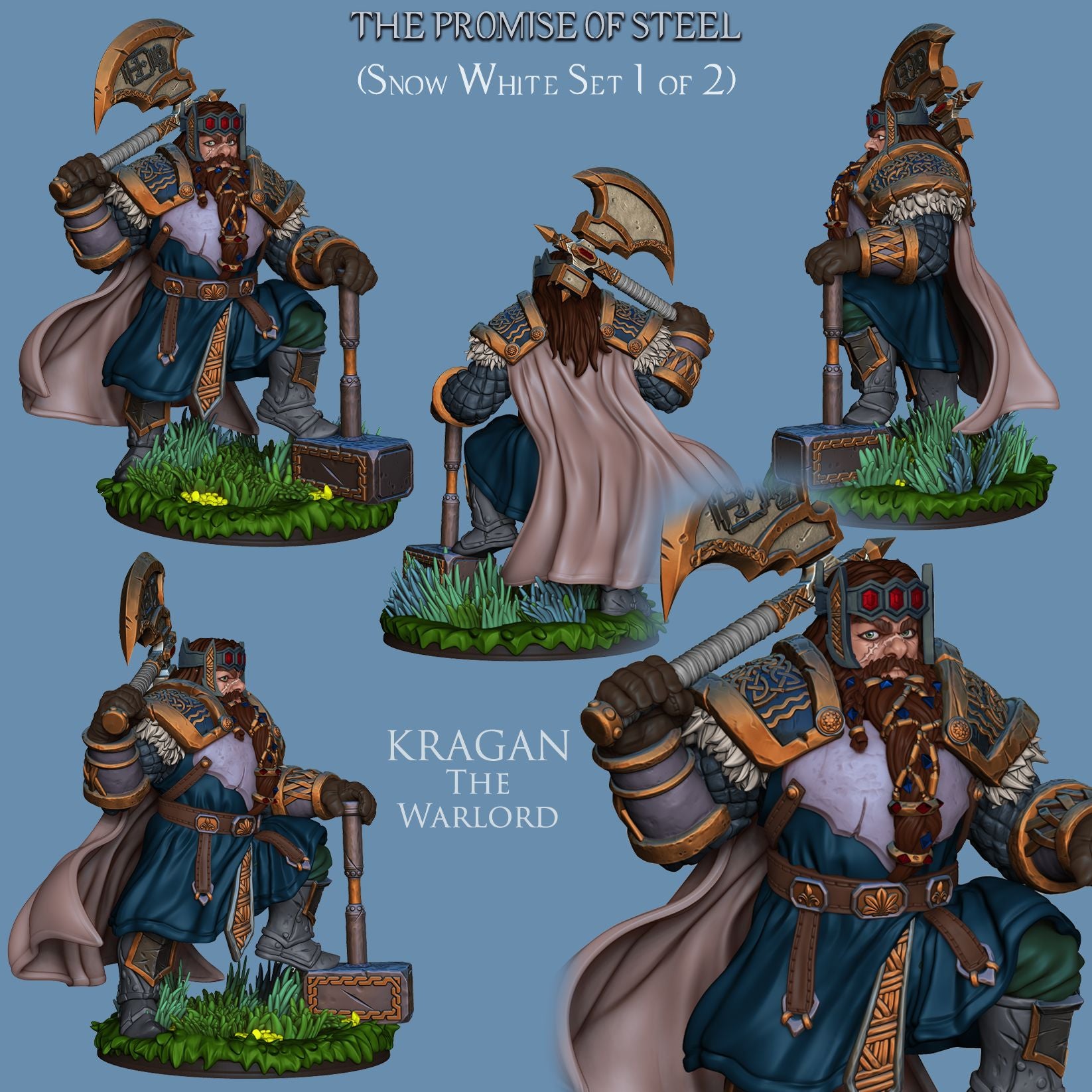 Kragan the Warlord posed with his war hammer grounded, exuding authority, ready for any campaign.