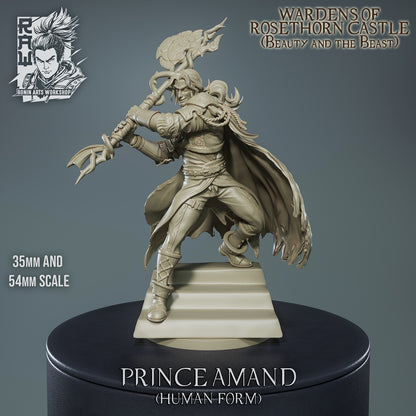 Adam the Beast – Cursed Noble Beast Warrior – Beauty and the Beast Inspired Miniature