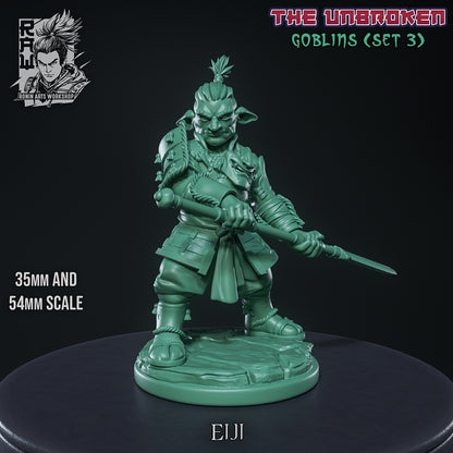 Eiji the Lancer – Goblin Fighter – Resin Tabletop Miniature