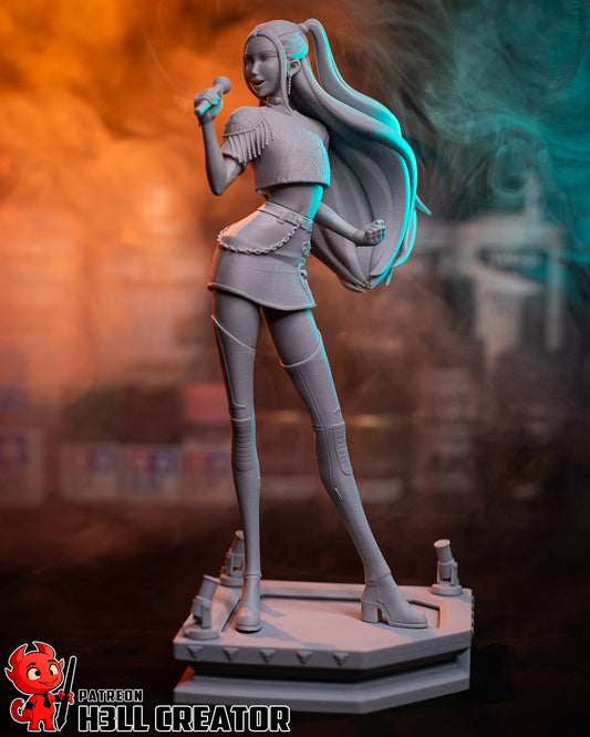 Mira K-Pop Demon Hunters full figure performance pose microphone in hand