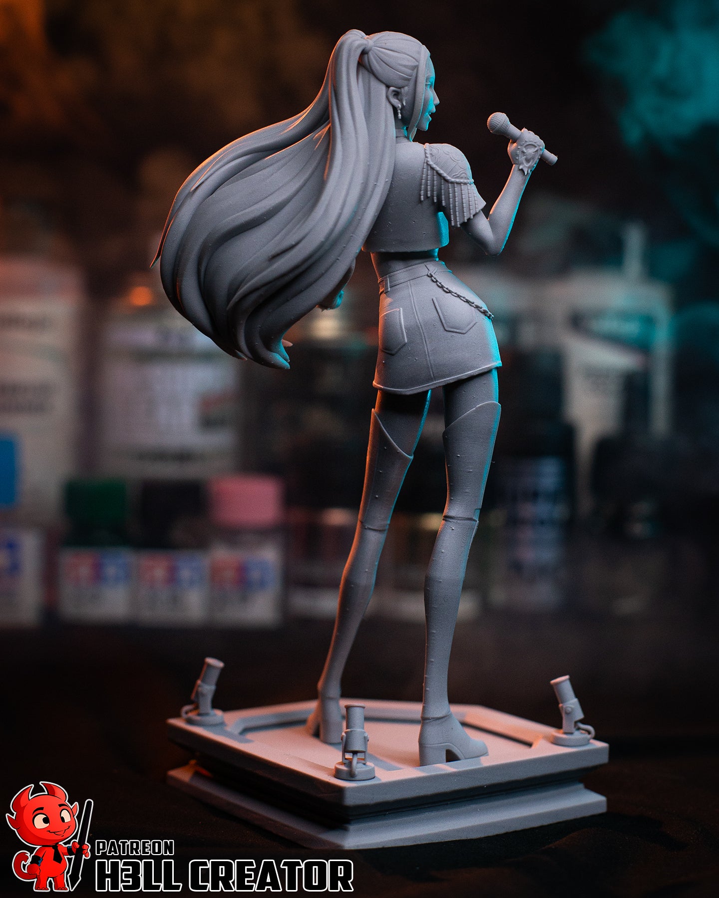 Mira K-Pop Demon Hunters full figure back view long hair idol outfit