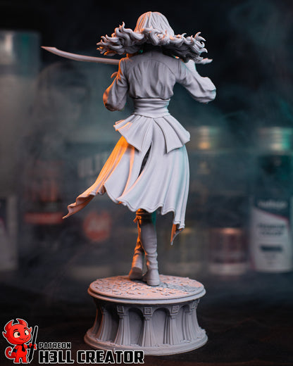 Maelle Expedition 33 1:8 scale figure rear view flowing hair coat movement