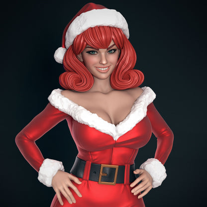 Mrs Claus Mary Jane Marvel 1:4 scale collectible statue front view Santa dress hands on hips