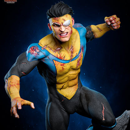 Mark Grayson Invincible figure action pose leaping from shattered stone base