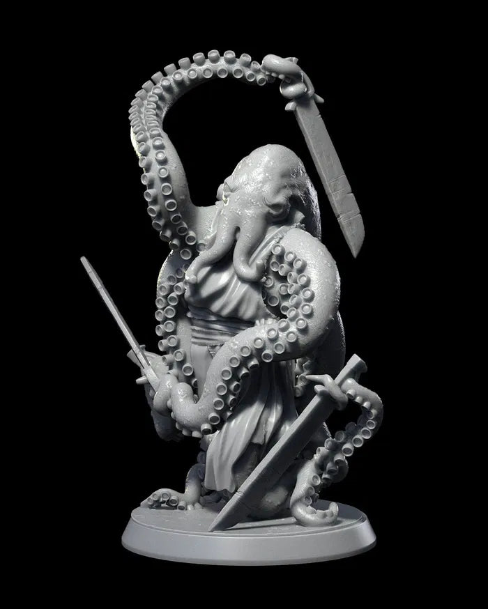 Master Tako, an octopus-like cook, wielding multiple swords with his tentacles, standing in a battle-ready pose.